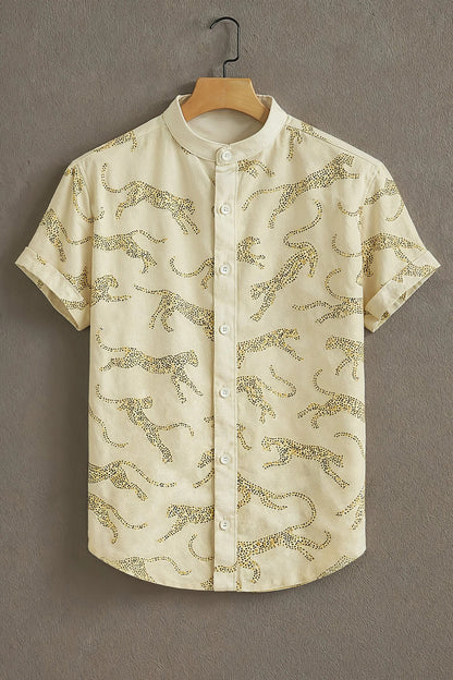 Men’s Leopard Print Shirt – Premium Aesthetic Casual Shirt